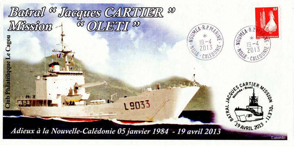 Bastrla "Jacques Cartier" - Adieux à la Nouvelle-Calédonie