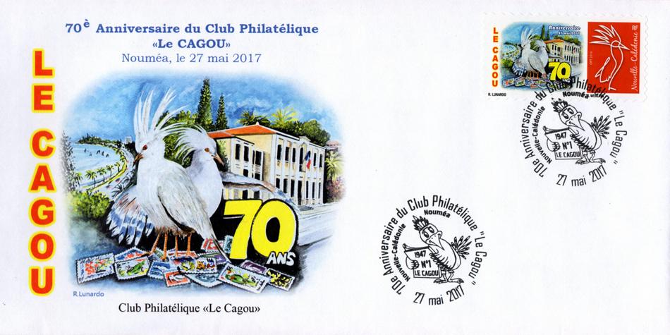 Enveloppes évènementielle Club Philatélique Le Cagou - les 70 ans du Club Le Cagou