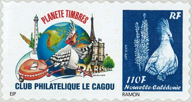 Timbre-poste personnalisé Club Philatélique Le Cagou