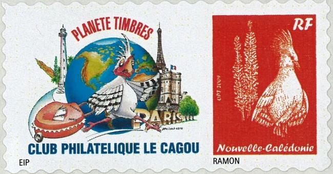 Timbre-poste personnalisé Club Philatélique Le Cagou
