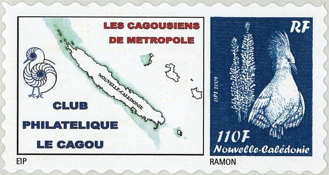 Timbre-poste personnalisé Club Philatélique Le Cagou