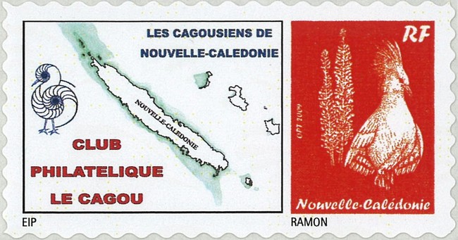 Timbre-poste personnalisé Club Philatélique Le Cagou