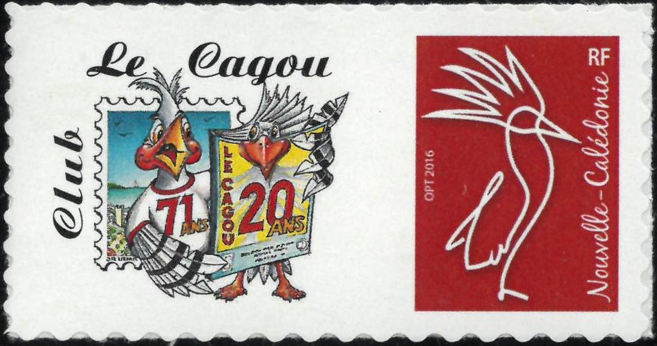 Timbre-poste personnalisé Club Philatélique Le Cagou - 20 ans de la revue Le Cagou