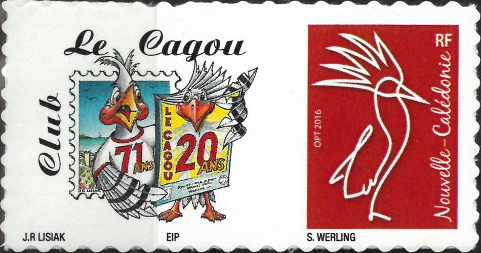 Timbre-poste personnalisé Club Philatélique Le Cagou - 20 ans de la revue Le Cagou