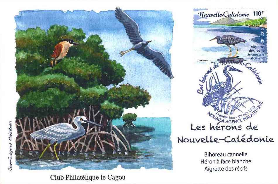 Club Philatélique Le Cagou - Les hérons de Nouvelle-Calédonie