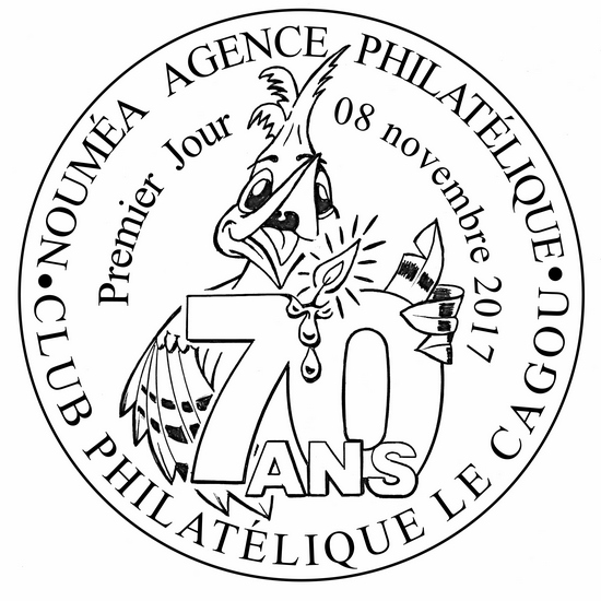 Club Philatélique Le Cagou - le timbre des 70 ans