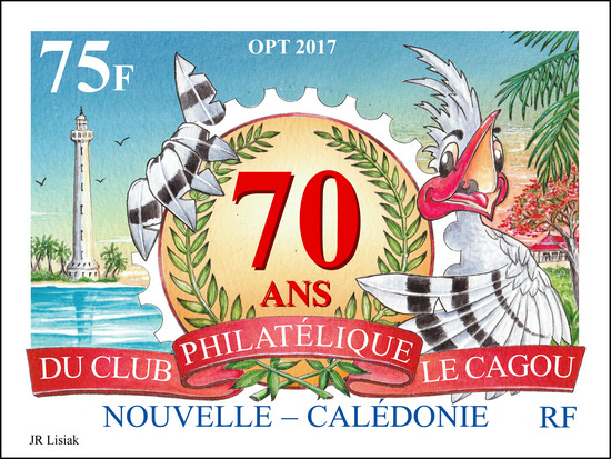 Club Philatélique Le Cagou - timbre des 70 ans