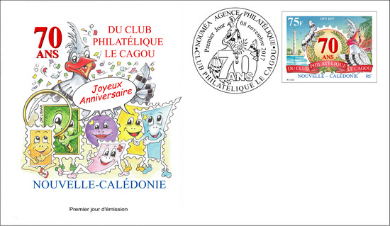 Club Philatélique Le Cagou - le timbre des 70 ans