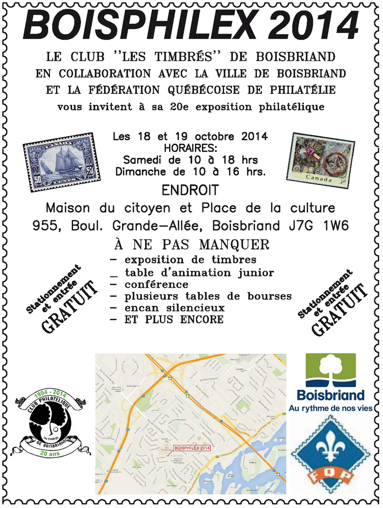 Club Philatélique Le Cagou - Boisphilex 2014 Club Philatélique Le Cagou - Boisphilex 2014